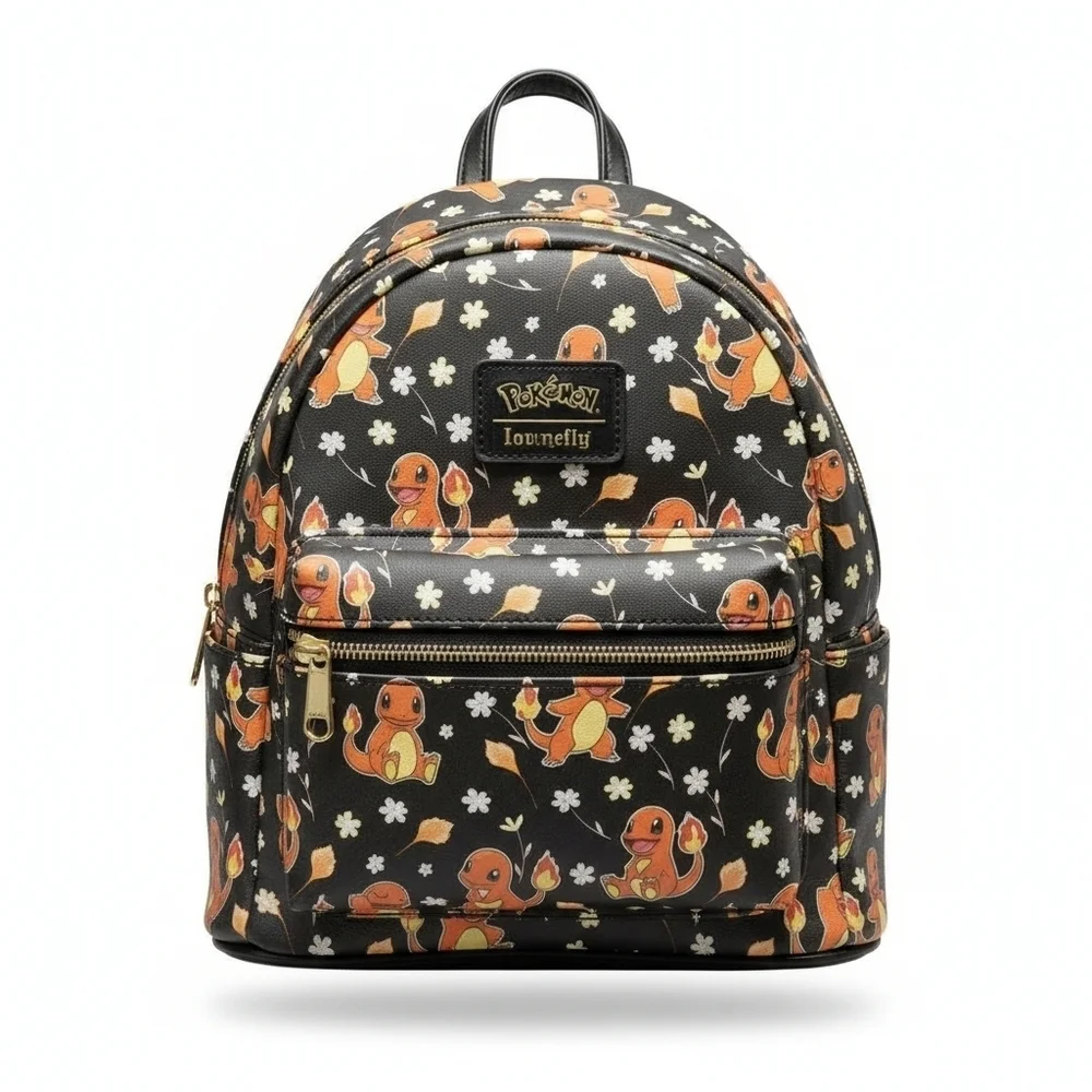 Loungefly Pokemon Charmander Black and Orange Mini Backpack